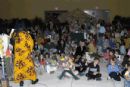Hundreds enjoying the Megillah reading & simultaneous slideshow 